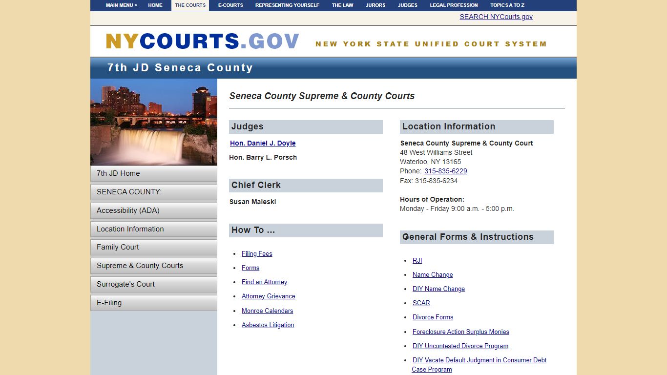 Seneca County Supreme & County Courts | NYCOURTS.GOV